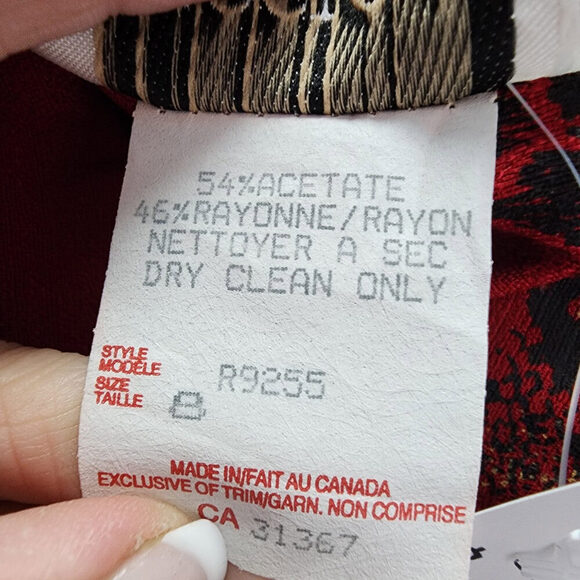 Vintage Jessica Red Button Up Long Blazer Jacket Size 8 - Picture 9 of 10